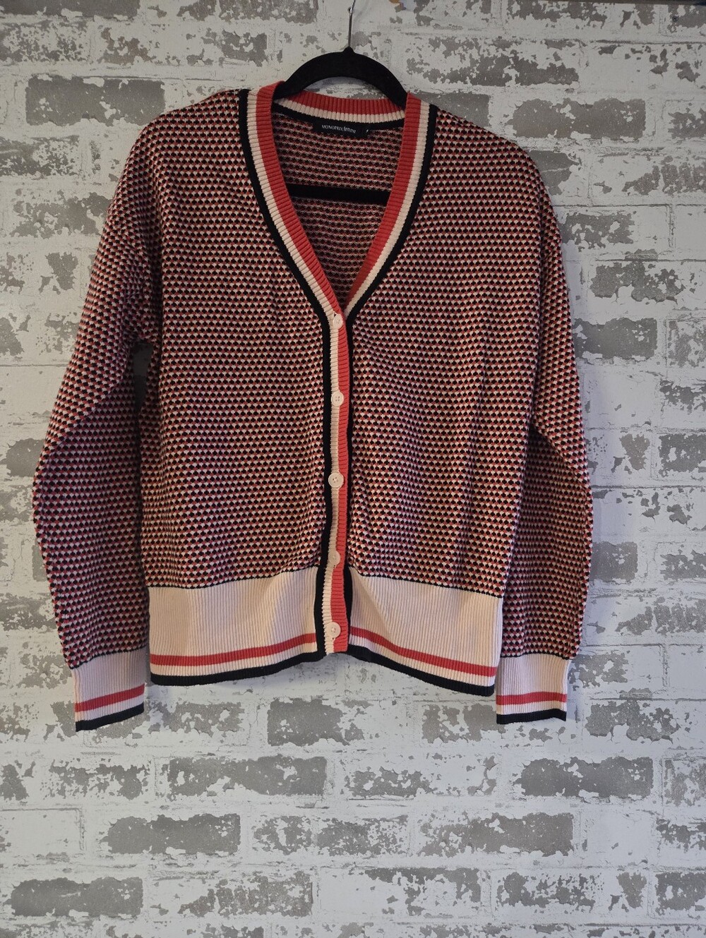 Monoprix Femme Geometric Mod Button Cardigan M